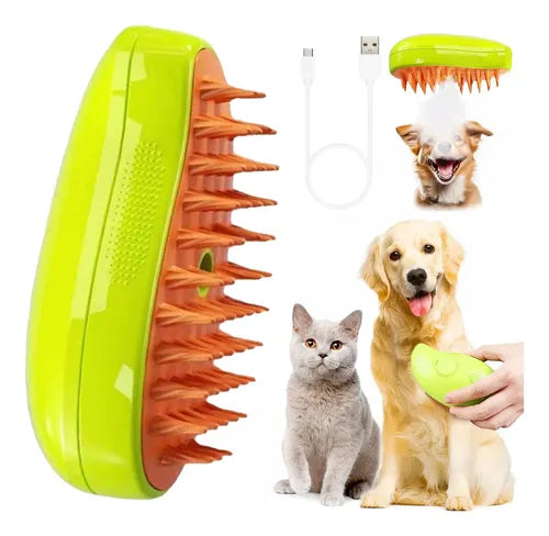 CEPILLO VAPORIZADOR PARA MASCOTAS 3 EN 1